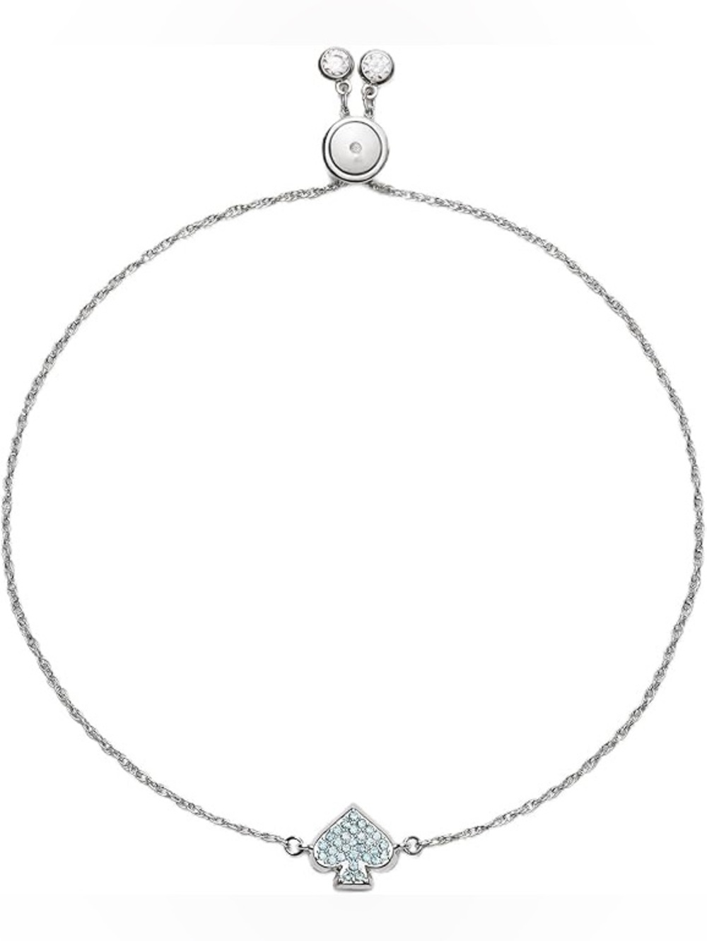 kate spade new york Everyday Spade Metal Slider Bracelet Blue Pave Heart